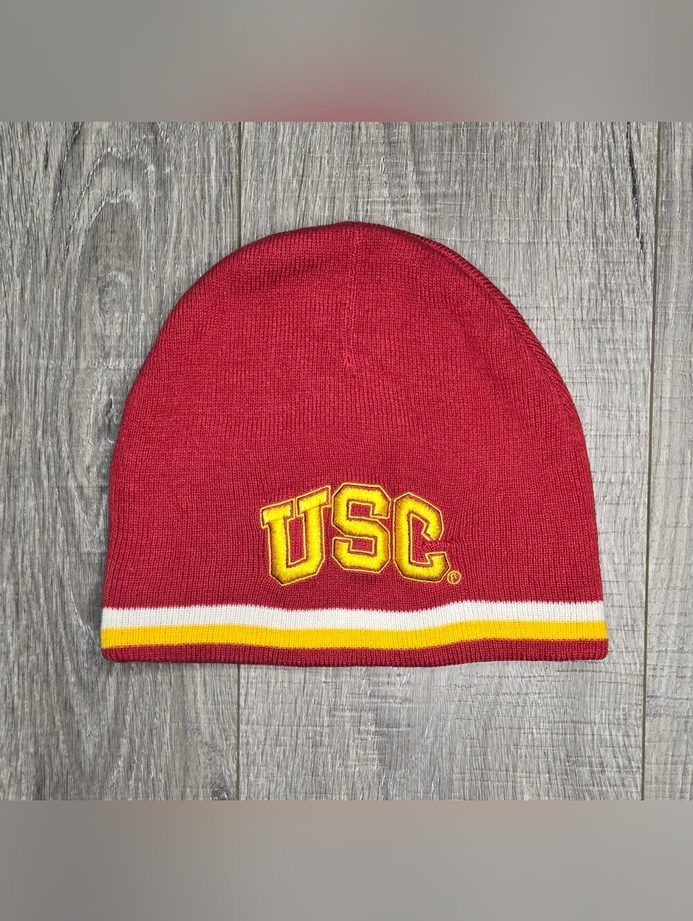 USC Trojans New Era Grayed Knit Pom Beanie Fleece Lined NCAA OSFM